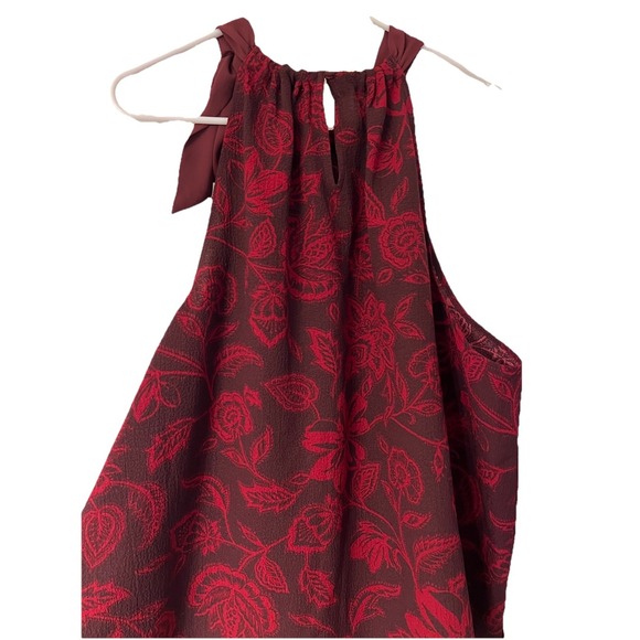Vince Camuto Deep Red Floral Tank with Bow Strap XXL NWT - Picture 5 of 7